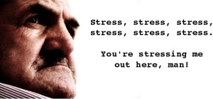 Stress, stress, stress.