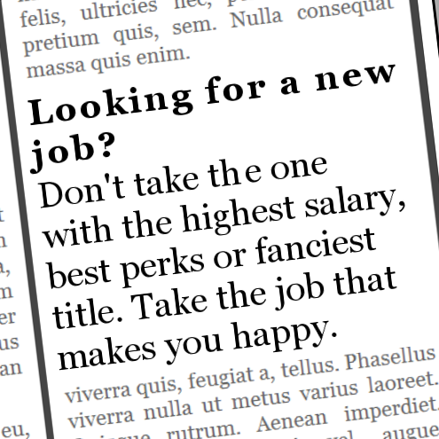 Looking for a new job