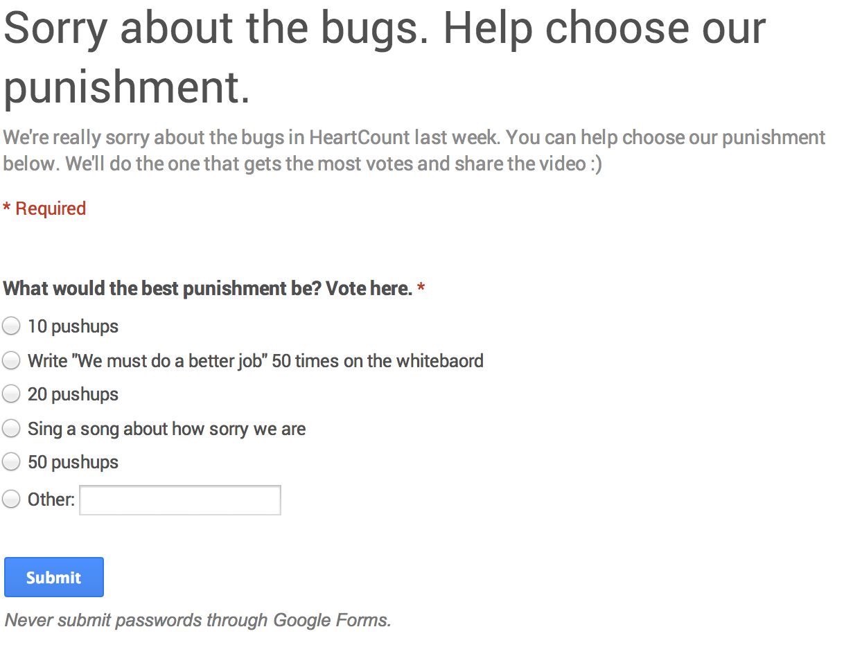 Vote on a punishment